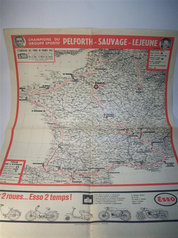 Litineraire des Tours de France 1962 / Tour de  L Avennir (Karte zur Tour de France 1962)
