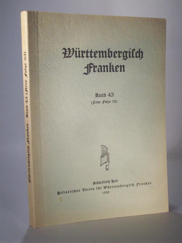 Jahrbuch des Historischen Vereins für Württembergisch Franken. Band 43.  (Neue Folge 33) 1959