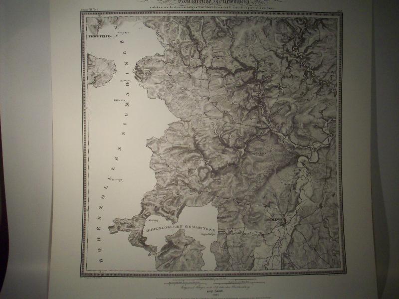 Riedlingen. Karte von dem Königreiche Würtemberg. Blatt 40 / IV / 1828 Topographische Atlas. Reproduktion. (Königreich Württemberg.)
