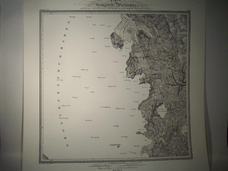 Wilhelmsdorf. Karte von dem Königreiche Würtemberg. Blatt 50 / VIII / 1832 Topographische Atlas. Reproduktion. (Königreich Württemberg.)
