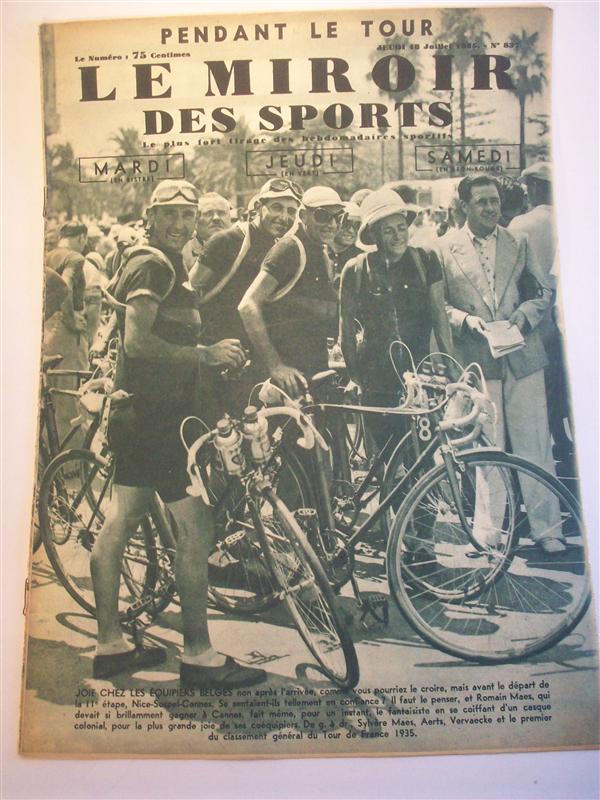 Le Miroir des Sports.  Nr. 837 vom 18.7.1935. 11. Etappe, Nizza - Cannes. Tour de France