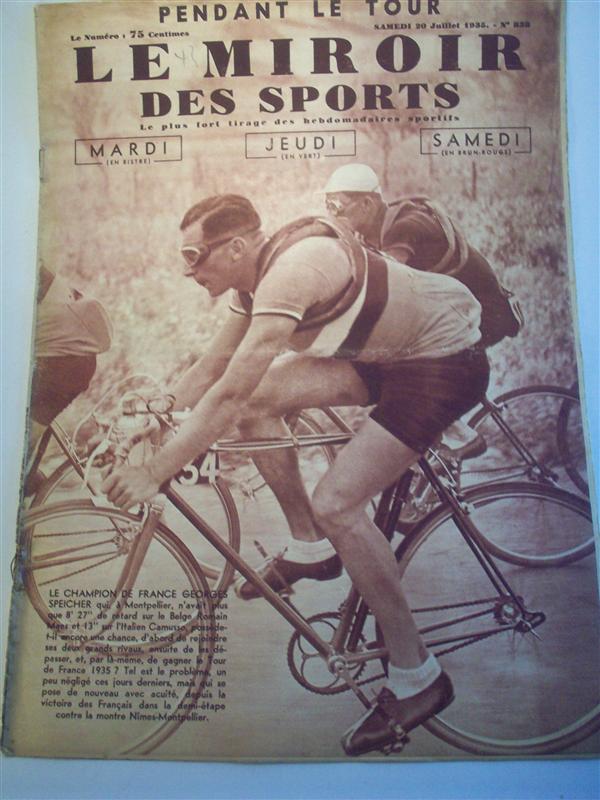 Le Miroir des Sports.  Nr. 838 vom 20.7.1935. 12. Etappe, Cannes - Marseille 13. Etappe a +b, Marseille - Nîmes, Nîmes - Montpellier. Tour de France