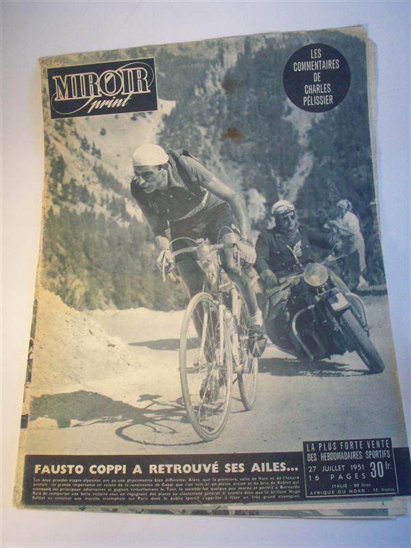 27. Juillet 1951. Fausto Coppi a retrouve ses ailes  Tour de France 1951. 18. Etappe: Avignon - Marseille 19. Etappe: Marseille - Gap. 20. Etappe: Gap - Briancon. 21. Etappe: Briancon - Aix les Bains.