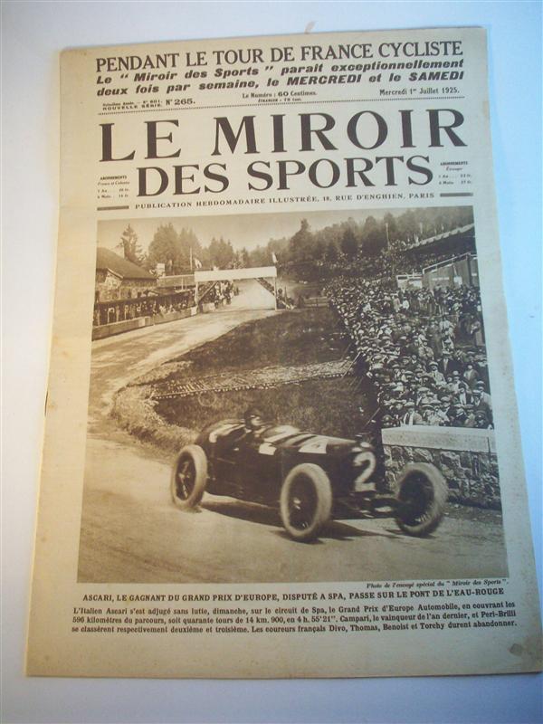 Le Miroir des Sports. Numero 265 vom 1.7.1925. Publication Hebdomadaire illustrée. (3. Etappe, Cherbourg - Brest, der 4. Etappe, Brest - Vannes, der 5. Etappe, Vannes - Les Sables-d’Olonne). Tour de France