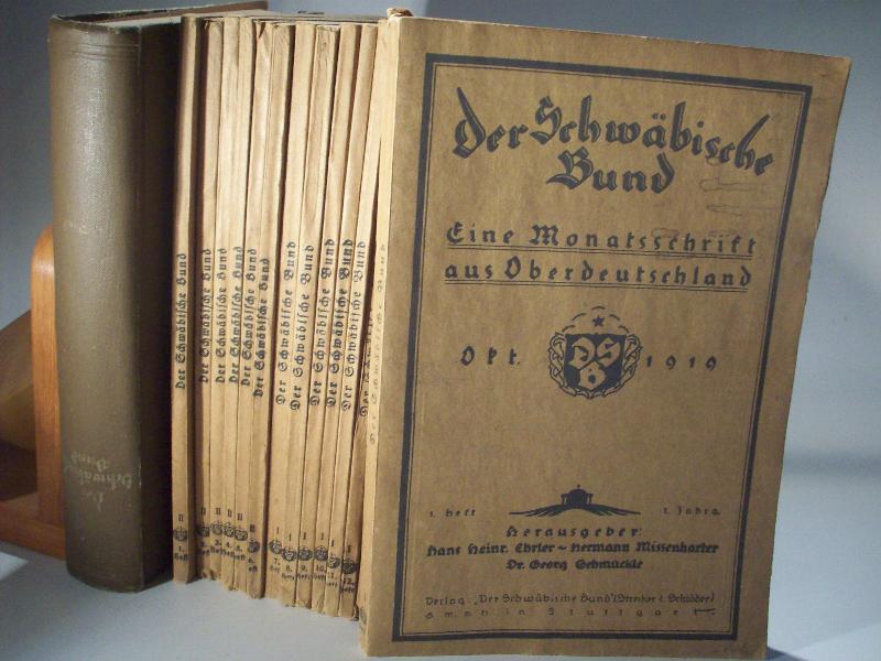 Der Schwäbische Bund. Eine Monatsschrift aus Oberdeutschland.  1919 / 1921. 24 Hefte, davon 6 gebunden.