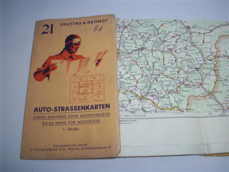 Freytag & Berndt.  Auto - Strassenkarten. Cartes Routieres pour Automobilistes / Road Maps fpr Motorists.   Nr. 21 Krakau Toppau Gleiwitz. Mit Stdtplänen