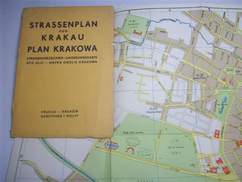 Strassenplan von Krakau / Plan Krakowa. Strassenverzeichnis - Umgebungskarte / Spis Ulic - Mapka Okolic Krakowa.
