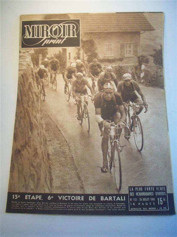 Miroir sprint 1948. Nr. 113. 19. Juillet 1948. 15e Etape 6e Victoire de Bartali.  15. Etappe: Aix-les-Bains - Lausanne (CH Tour de France 