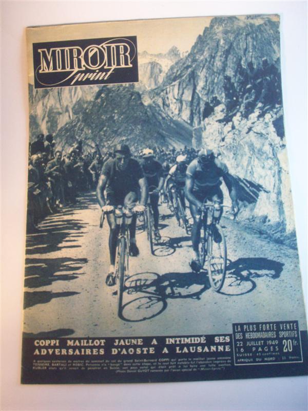 Miroir sprint. 22. Juillet 1949. Cppi Maillot Jaune a intimide ses adversaires D Aoste a Lausanne. 18. Etappe: Aosta (ITA) - Lausanne (CH).  Tour de France 