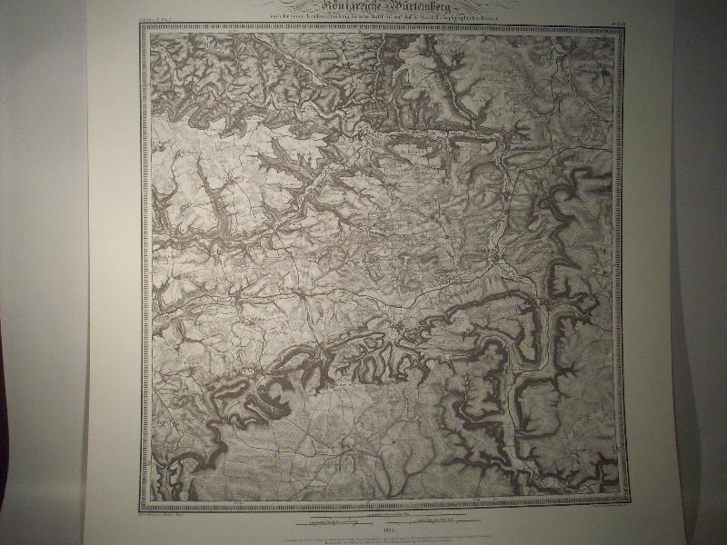 Aalen. Karte von dem Königreiche Würtemberg. Blatt 19 / XXIII / 1838 Topographische Atlas. Reproduktion. (Königreich Württemberg.)