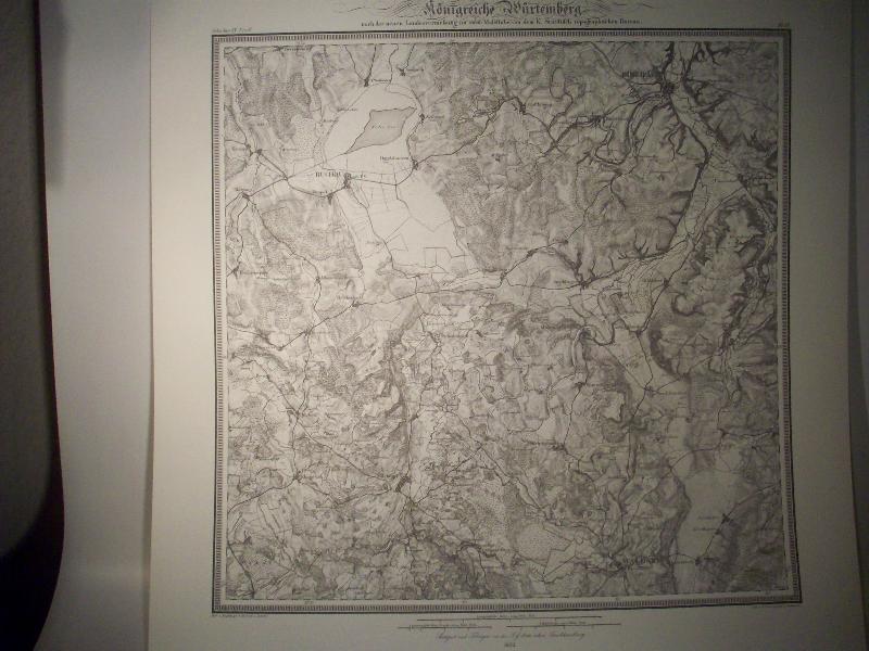 Biberach. Karte von dem Königreiche Würtemberg. Blatt 47 / IX / 1832 Topographische Atlas. Reproduktion. (Königreich Württemberg.)
