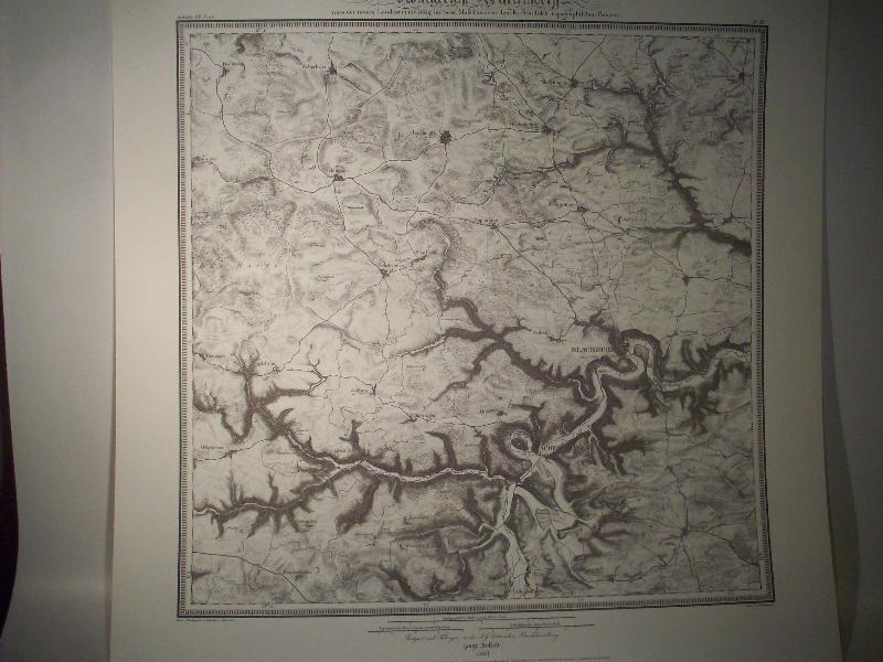 Blaubeuren. Karte von dem Königreiche Würtemberg. Blatt 34 / III / 1828 Topographische Atlas. Reproduktion. (Königreich Württemberg.)