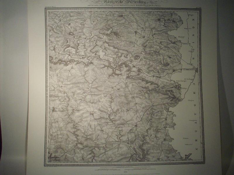 Bopfingen. Karte von dem Königreiche Würtemberg. Blatt 20 / XXII / 1838 Topographische Atlas. Reproduktion. (Königreich Württemberg.)