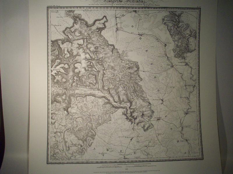 Ebingen. Karte von dem Königreiche Würtemberg. Blatt 39 / LV / 1851 Topographische Atlas. Reproduktion. (Königreich Württemberg.)