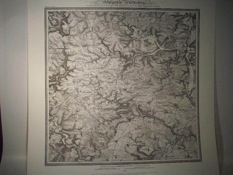 Heidenheim. Karte von dem Königreiche Würtemberg. Blatt 27 / XX / 1837 Topographische Atlas. Reproduktion. (Königreich Württemberg.)