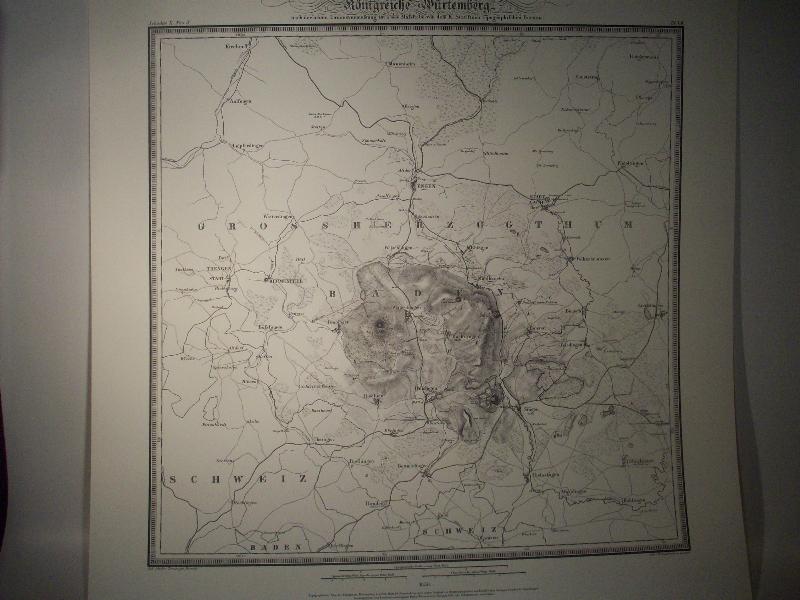 Hohentwiel. Karte von dem Königreiche Würtemberg. Blatt 49 / LII / 1850 Topographische Atlas. Reproduktion. (Königreich Württemberg.)