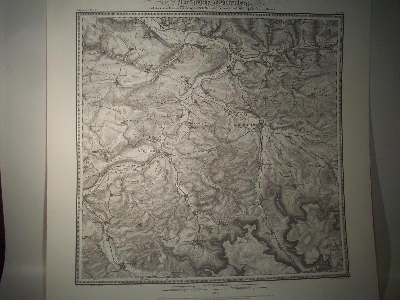 Kirchheim. Karte von dem Königreiche Würtemberg. Blatt 25 / XVIII / 1836 Topographische Atlas. Reproduktion. (Königreich Württemberg.)