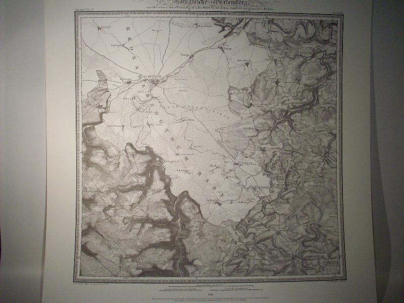 Liebenzell. Karte von dem Königreiche Würtemberg. Blatt 15 / XXXIX / 1846. Topographische Atlas. Reproduktion. (Königreich Württemberg.)