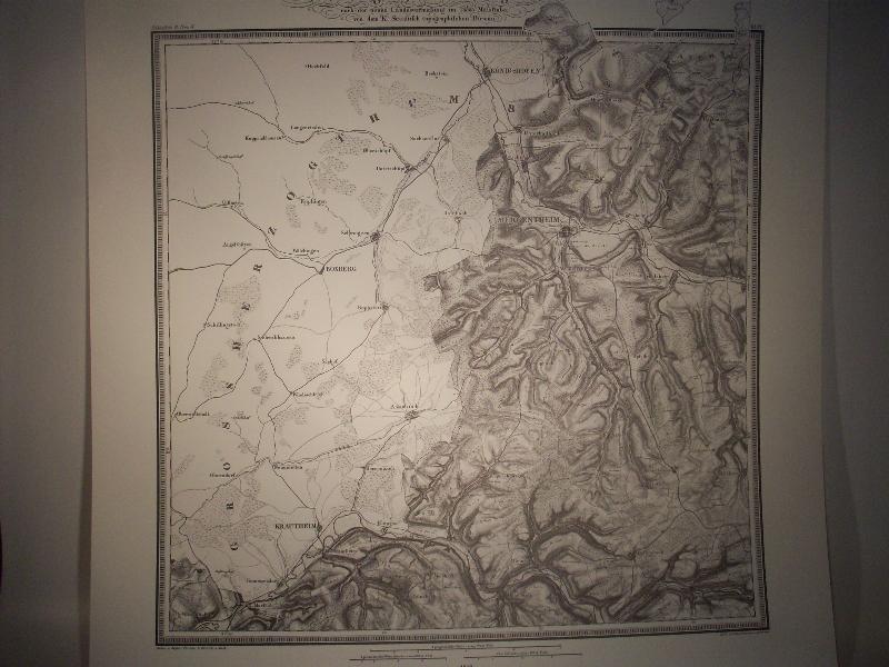 Mergentheim. Karte von dem Königreiche Würtemberg. Blatt 2  / XL / 1846. Topographische Atlas. Reproduktion. (Königreich Württemberg.)