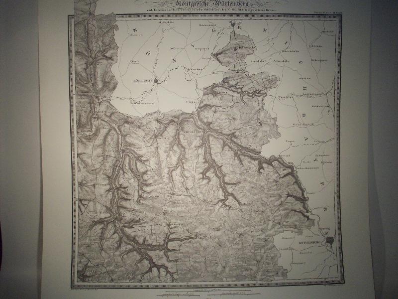 Niederstetten. Karte von dem Königreiche Würtemberg. Blatt 3  / XXXIII / 1843. Topographische Atlas. Reproduktion. (Königreich Württemberg.)