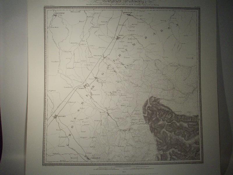 Oberthal. Karte von dem Königreiche Würtemberg. Blatt 21 / XLVII/ 1849 Topographische Atlas. Reproduktion. (Königreich Württemberg.)
