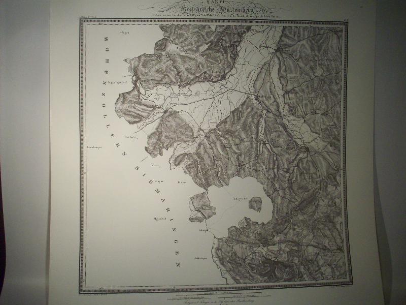Saulgau. Karte von dem Königreiche Würtemberg. Blatt 46 / V / 1830 Topographische Atlas. Reproduktion. (Königreich Württemberg.)