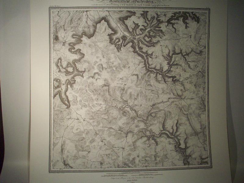 Urach. Karte von dem Königreiche Würtemberg. Blatt 33 / II / 1827 Topographische Atlas. Reproduktion. (Königreich Württemberg.)