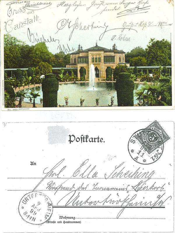 Ansichtskarte / Postkarte  Stuttgart - Cannstatt. (Wilhelma)  Gruss aus Canstatt. 1899