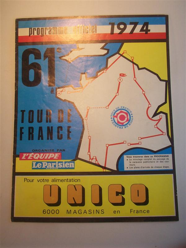 61e Tour de France, du 27 Juin au 21 Juillet 1974.  programme officiel 1974 (offizielles Handbuch zur Tour.)