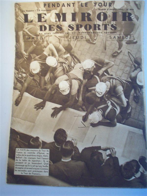 Le Miroir des Sports.  Nr. 833 vom 9.7.1935. (2. Etappe, Lille - Charleville-Mézières, 3. Etappe, Charleville-Mézières - Metz, 4. Etappe, Metz - Belfort). Tour de France