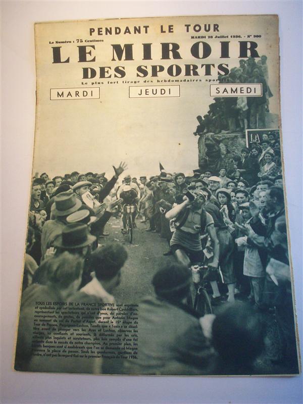 Le Miroir des Sports.  Nr. 900 vom 28.7.1936. 15. Etappe, Perpignan - Luchon. Tour de France