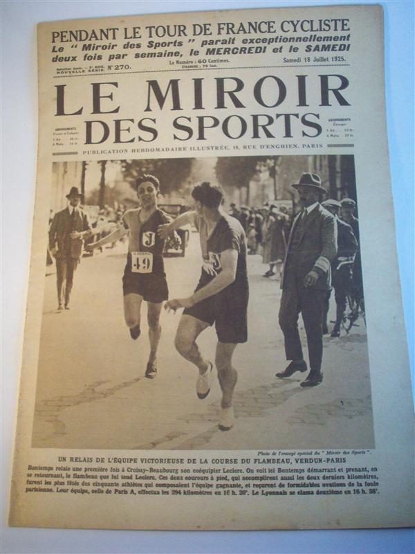 Le Miroir des Sports. Numero 270 vom 18.7.1925. Publication Hebdomadaire illustrée. (15. Etappe Évian-les-Bains - Mülhausen). Tour de France