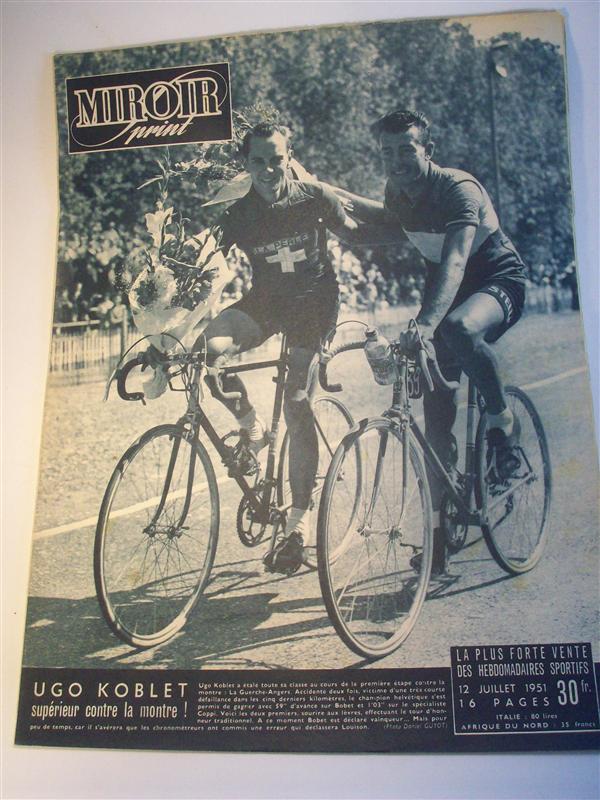 12. Juillet 1951. Ugo Koblet superieur contre la montre!. Tour de France 1951. 6. Etappe: La Guerche - Angers. (Einzelzeitfahren) 7. Etappe: Angers - Limoges