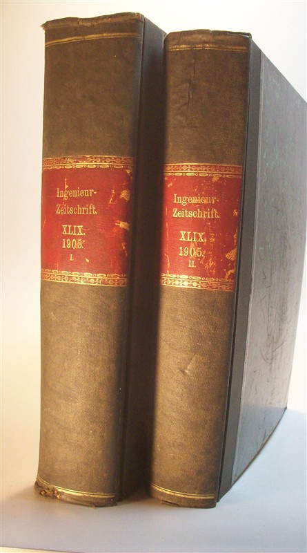 Zeitschrift des Vereines Deutscher Ingenieure. (Verein / Vereins). XXXXIX.  Band 49, Neunundvierzigster Jahrgang. Kompletter Jahrgang in  in 2 Bänden: 1905 I. Erstes Halbjahr. Heft 1 bis 29. / 1905. II. Zweites Halbjahr. Heft 30 bis 52. Ingenieur-Zeitschrift. 