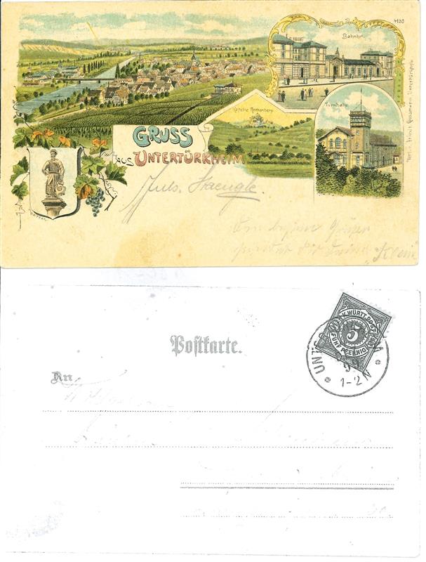Ansichtskarte / Postkarte / Gruss aus Untertürkheim (Stuttgart)