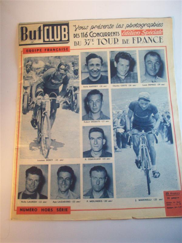 But et Club. Yous presente les photographies des 116 Concurrents du 37. Tour de France: Edition Speciale. Tour de France 1950