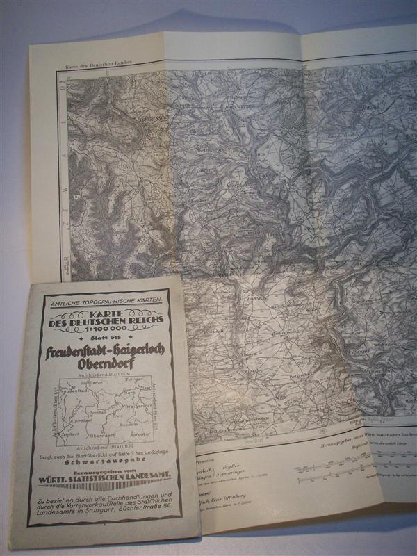 Karte des Deutschen Reiches. Blatt 618. Freundenstadt - Haigerloch - Oberndorf. Amtliche Topographische Karten.
