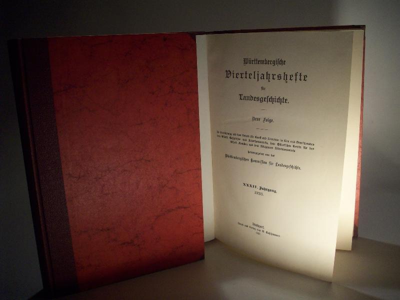 Württembergische Vierteljahrshefte für Landesgeschichte. Neue Folge XXXIV. Jahrgang. 34. Band 1928