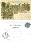 Ansichtskarte / Postkarte / Lithographie. Gruss aus Stuttgart. Saalbau und Garten der Brauerei Dinkelacker. 1898